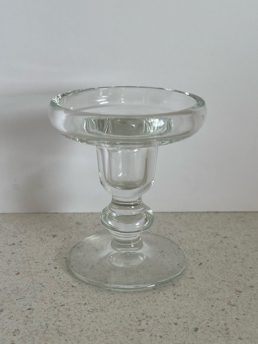 Vintage Clear Glass Candle Stick Holder Made In France